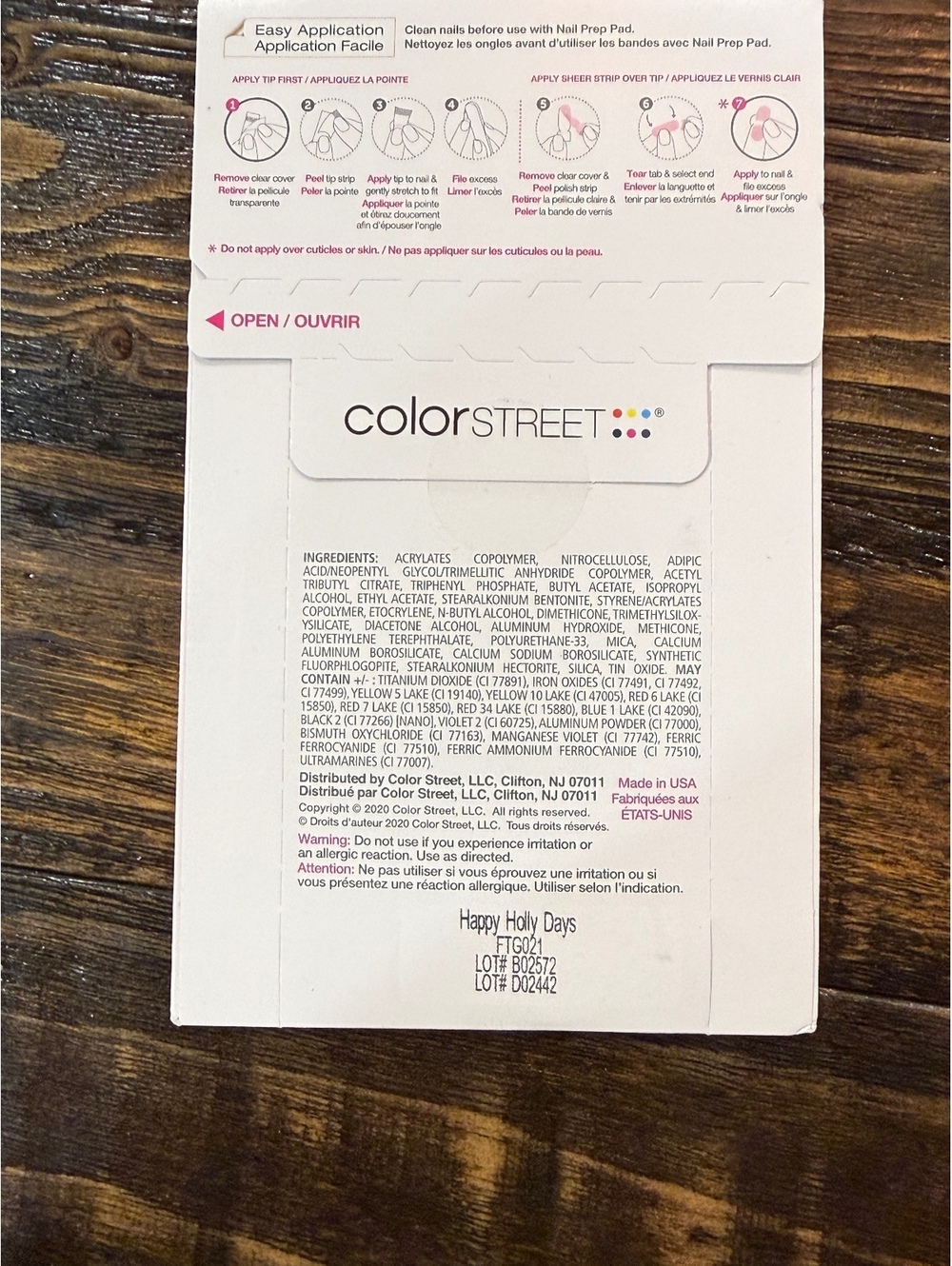 Color Street 100% Real Nail Polish Strips – French Manicure: Happy Holly Days - Picture 2 of 2